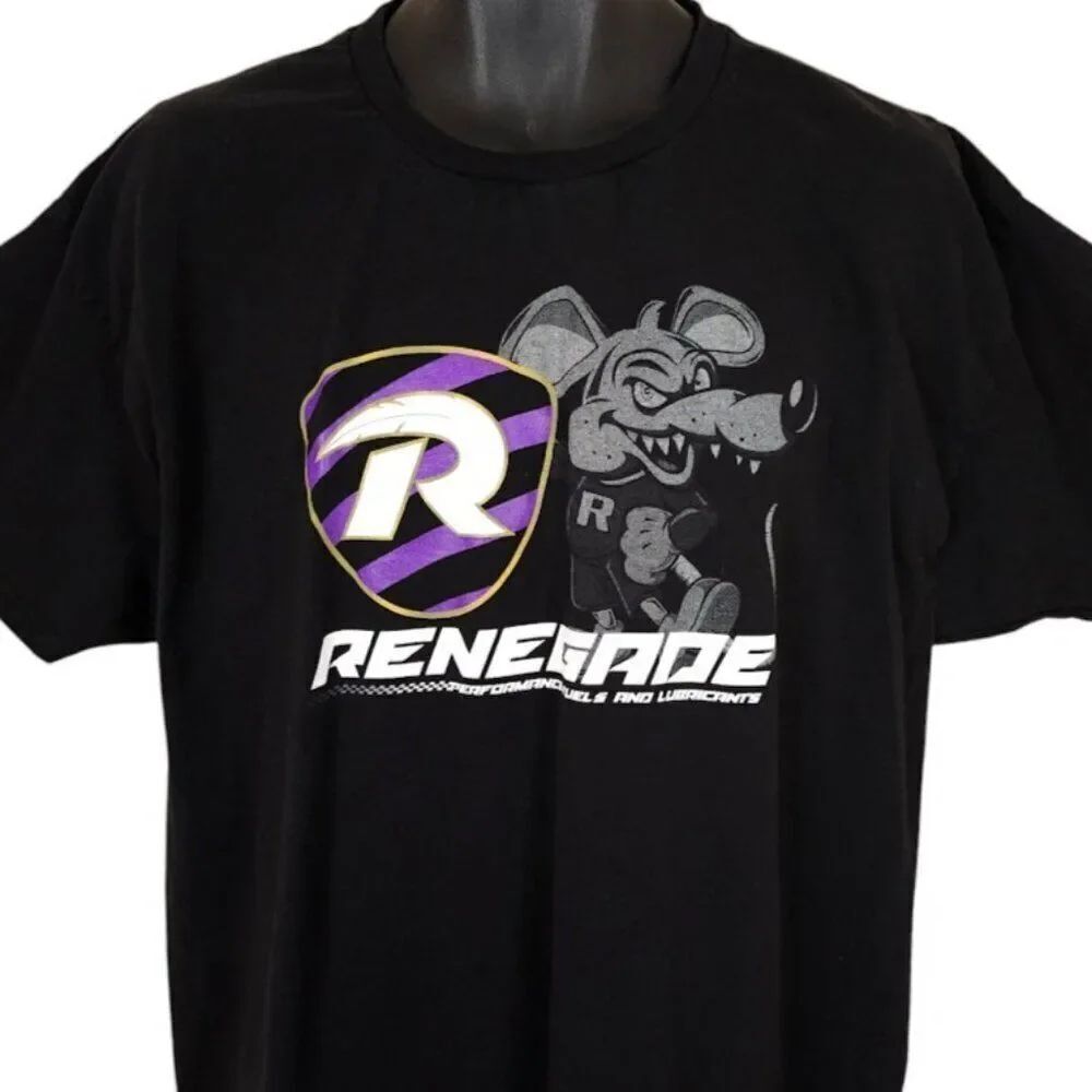 Renegade Racing T Shirt Mens Size XL Black Performance Fuels And Lubricants Rat